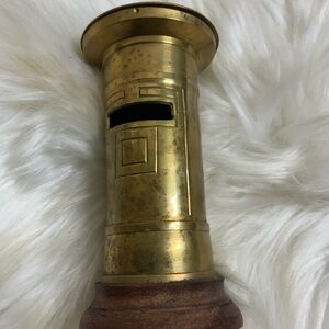 Vintage Brass and Wood Home Accent